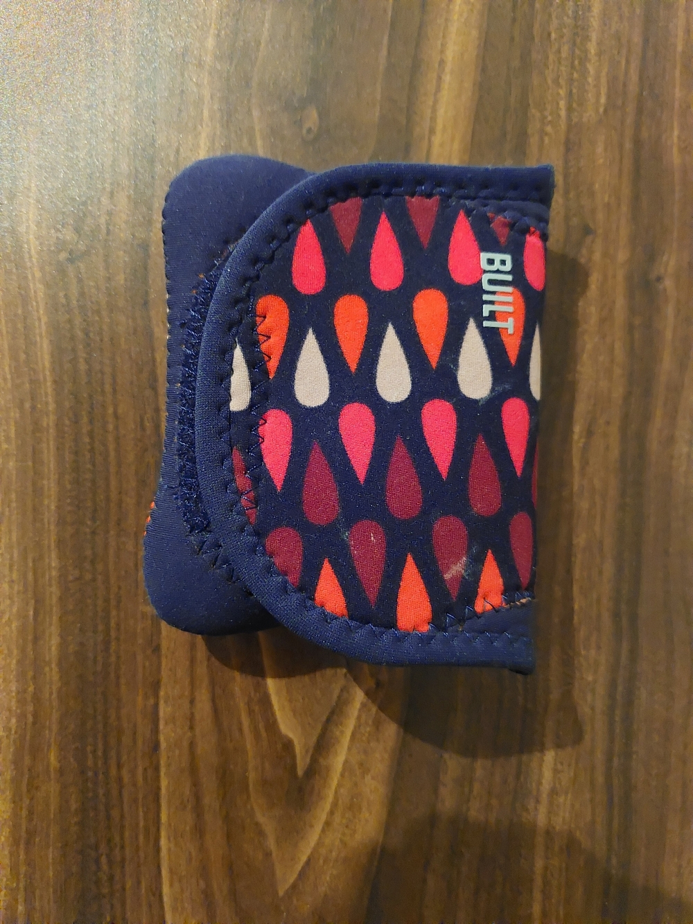 BUILT Navy Neoprene Camera Accessory Pouch with Multi-Color Teardrop Print